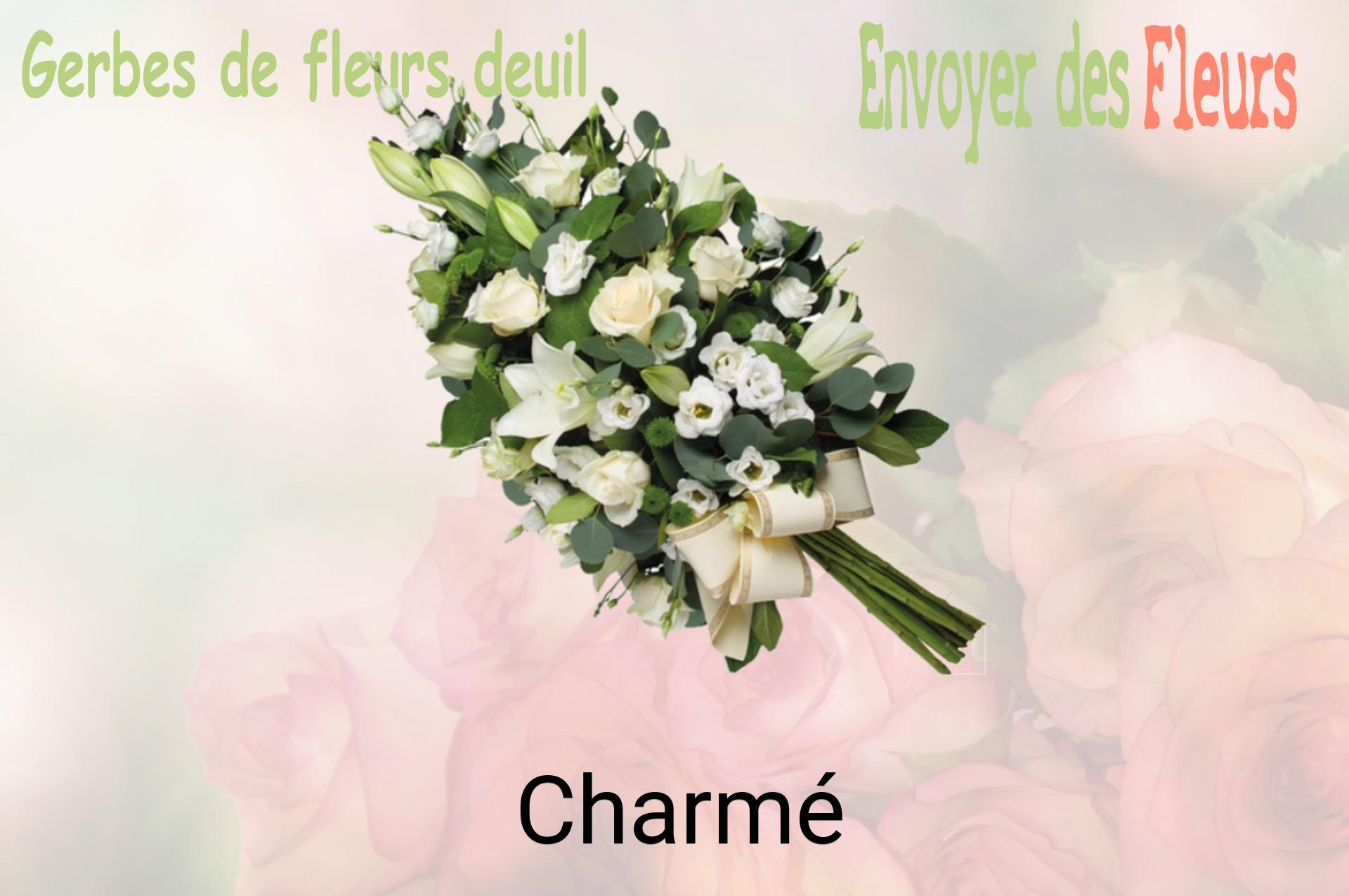 Gerbe de fleurs de deuil livrée à Charmé